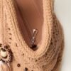 Crochet Blue Vanilla Shoulder Bag with Zip-100% Cotton