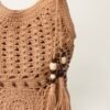 Crochet Blue Vanilla Shoulder Bag with Zip-100% Cotton