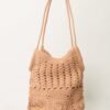 Crochet Blue Vanilla Shoulder Bag with Zip-100% Cotton