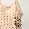 Crochet Blue Vanilla Shoulder Bag with Zip-100% Cotton