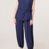 Crinkle Front Knot Trouser Set