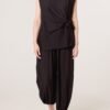 Crinkle Front Knot Trouser Set