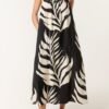 Leaf Print Maxi Dress – One Size