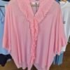 Broderie Frill Oversized Cotton Top – Baby Pink