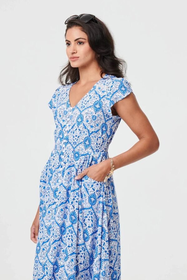 Stella Morgan Blue Mosaic Maxi Dress