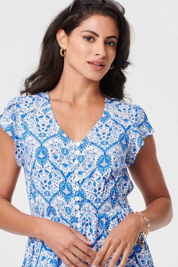 Stella Morgan Blue Mosaic Maxi Dress