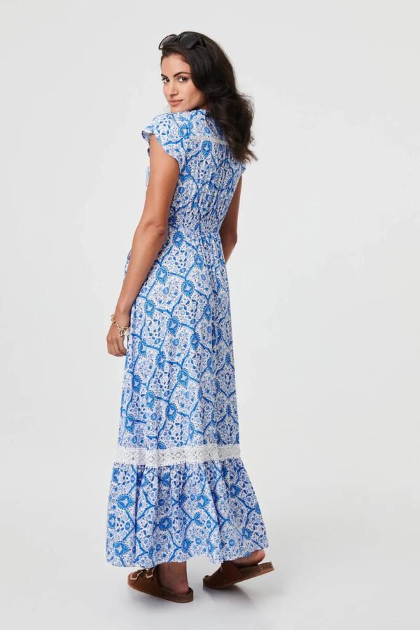 Stella Morgan Blue Mosaic Maxi Dress