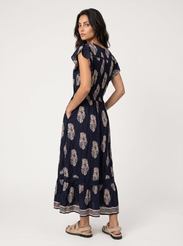 Stella Morgan Navy Printed Maxi Dress