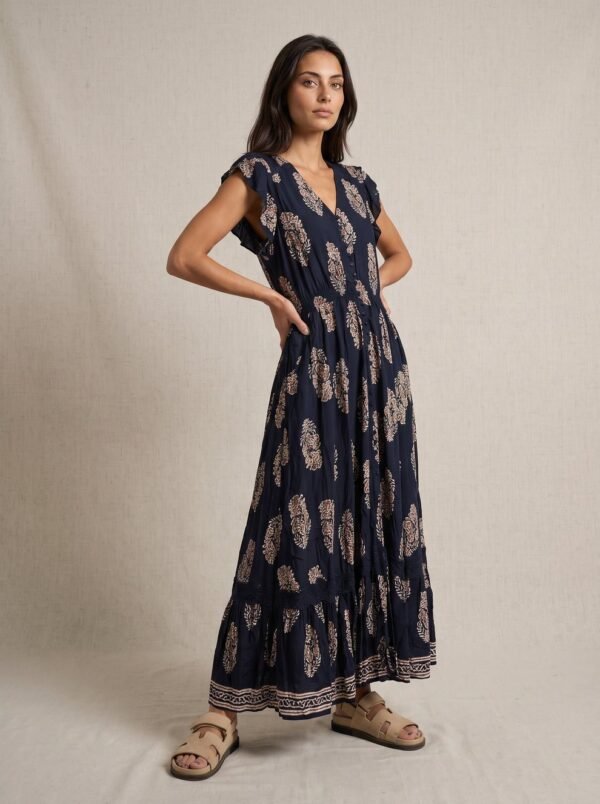 Stella Morgan Navy Printed Maxi Dress