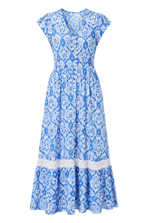 Stella Morgan Blue Mosaic Maxi Dress
