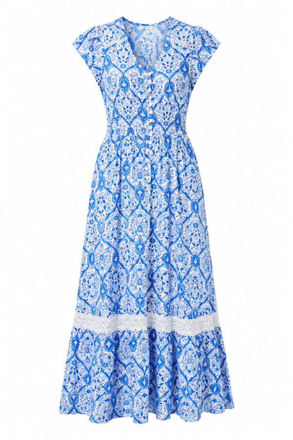 Stella Morgan Blue Mosaic Maxi Dress