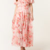 Floral Bardot Frill Maxi Dress