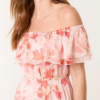 Floral Bardot Frill Maxi Dress