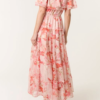 Floral Bardot Frill Maxi Dress