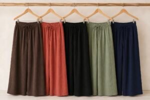 Crinkle Wide Leg Trousers