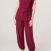 Crinkle Front Knot Trouser Set