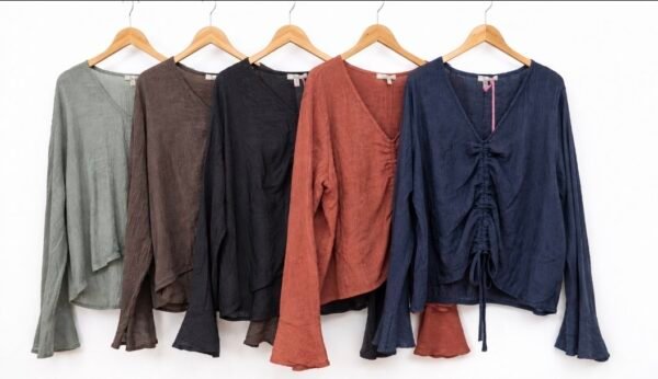 2026/08/1000470136.jpg Ruched Front Crinkle Top
