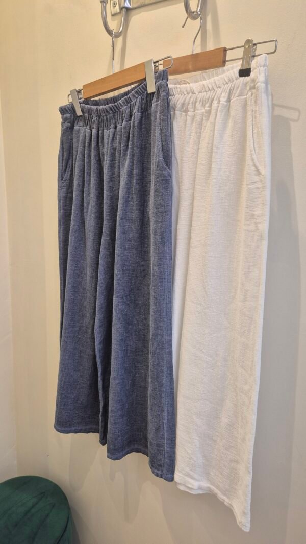 Washed Linen Cropped Trousers