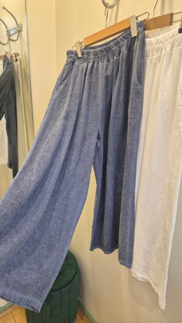 Washed Linen Cropped Trousers