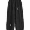 100% Linen Button Detail Trousers – Black & Navy
