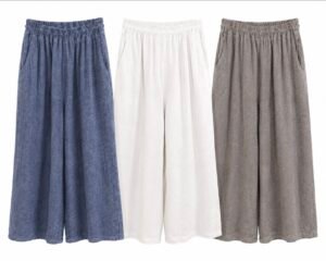 Washed Linen Cropped Trousers