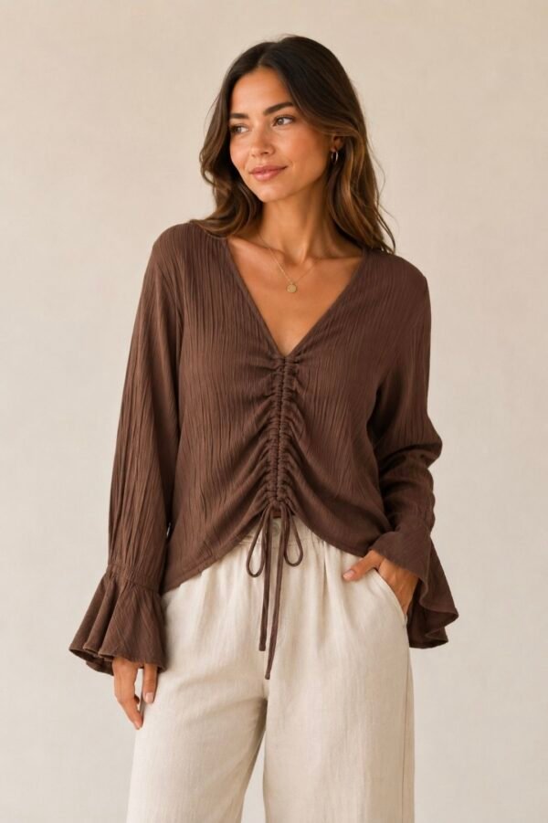 2026/08/1000471241.jpg Ruched Front Crinkle Top