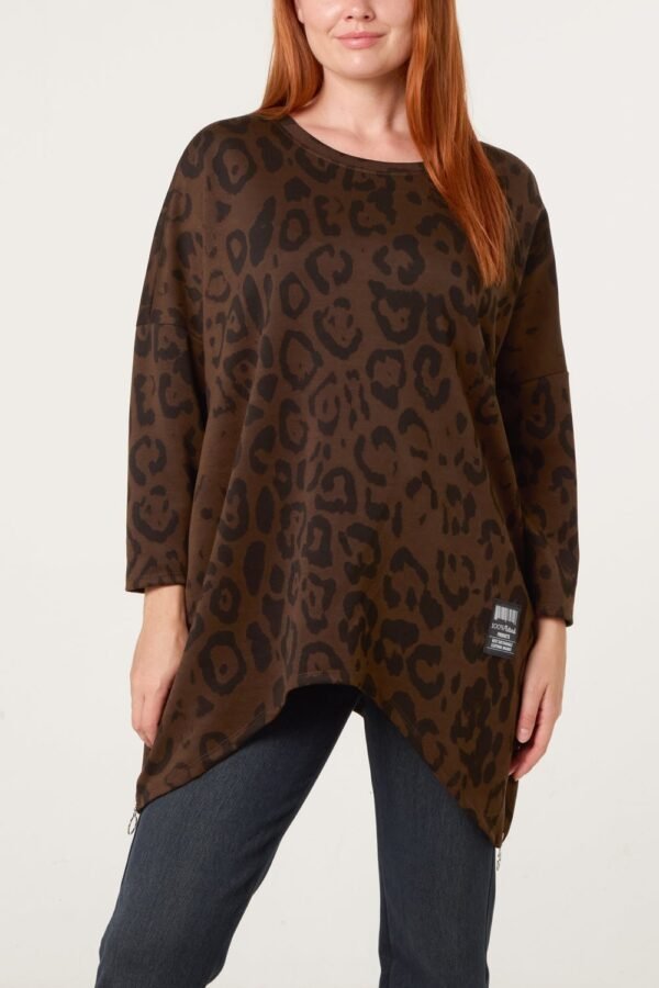 Leopard Print Zip Side Top – One Size