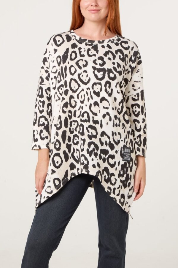 Leopard Print Zip Side Top – One Size
