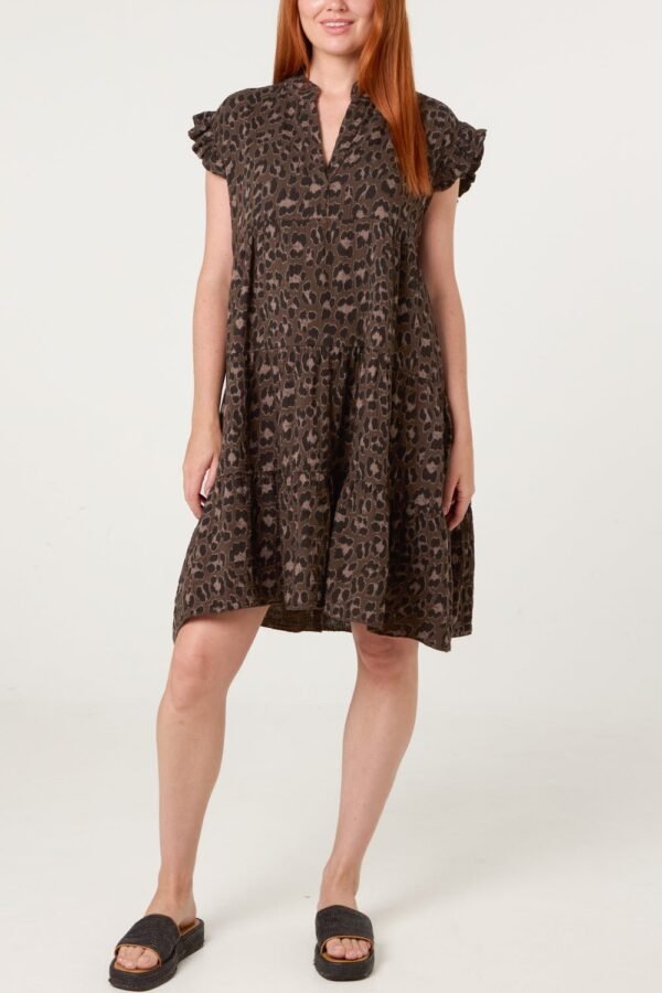Leopard Print Cheesecloth Dress – One Size