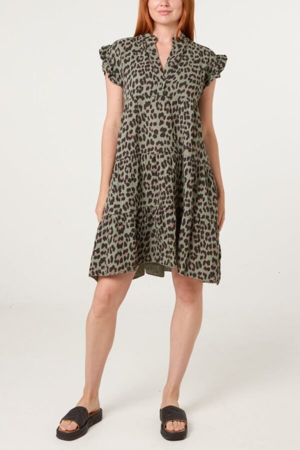 Leopard Print Cheesecloth Dress – One Size