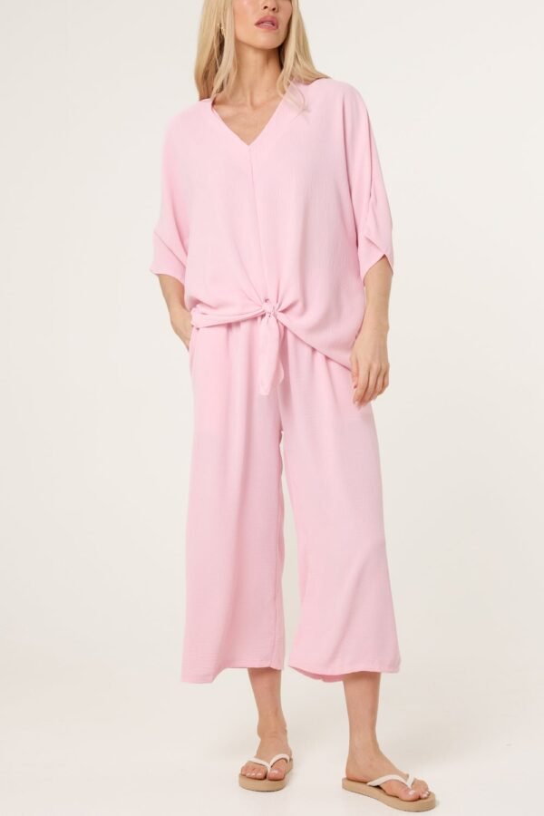 Two-Piece Tie Front Co-Ord Set – One Size