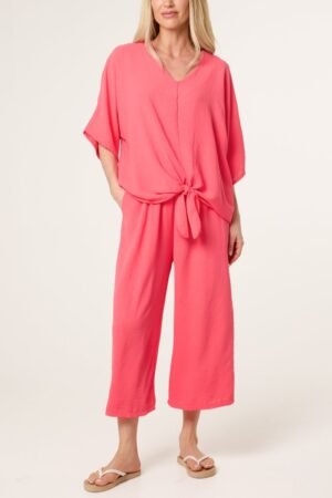Two-Piece Tie Front Co-Ord Set – One Size