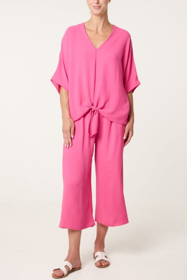 Two-Piece Tie Front Co-Ord Set – One Size