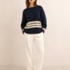 Navy Stripe Soft Knit Jumper