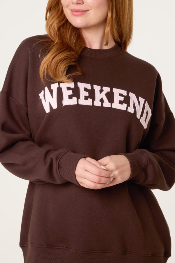 2026/08/1000472849.jpg Weekend Slogan Sweatshirt