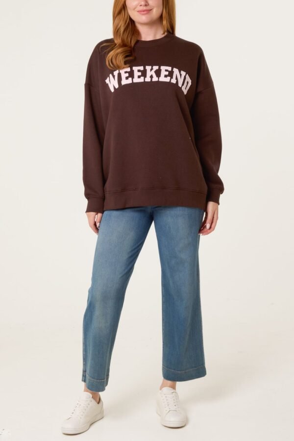 2026/08/1000472850.jpg Weekend Slogan Sweatshirt