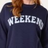 2026/08/1000472852.jpg Weekend Slogan Sweatshirt