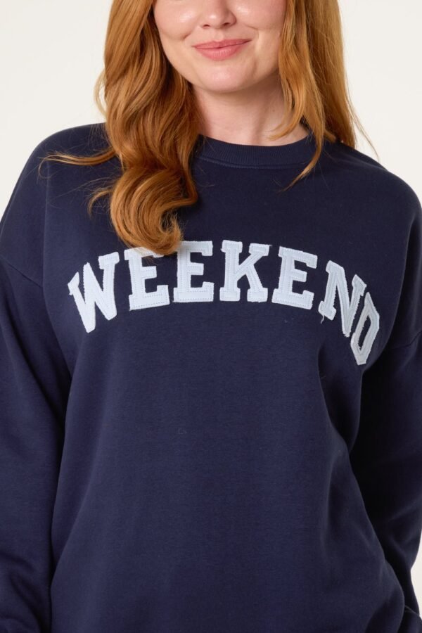 2026/08/1000472852.jpg Weekend Slogan Sweatshirt