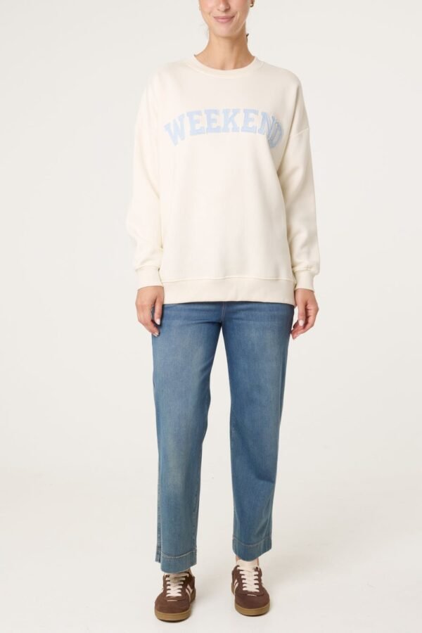 2026/08/1000472853.jpg Weekend Slogan Sweatshirt