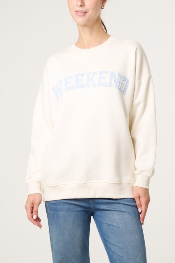2026/08/1000472854.jpg Weekend Slogan Sweatshirt