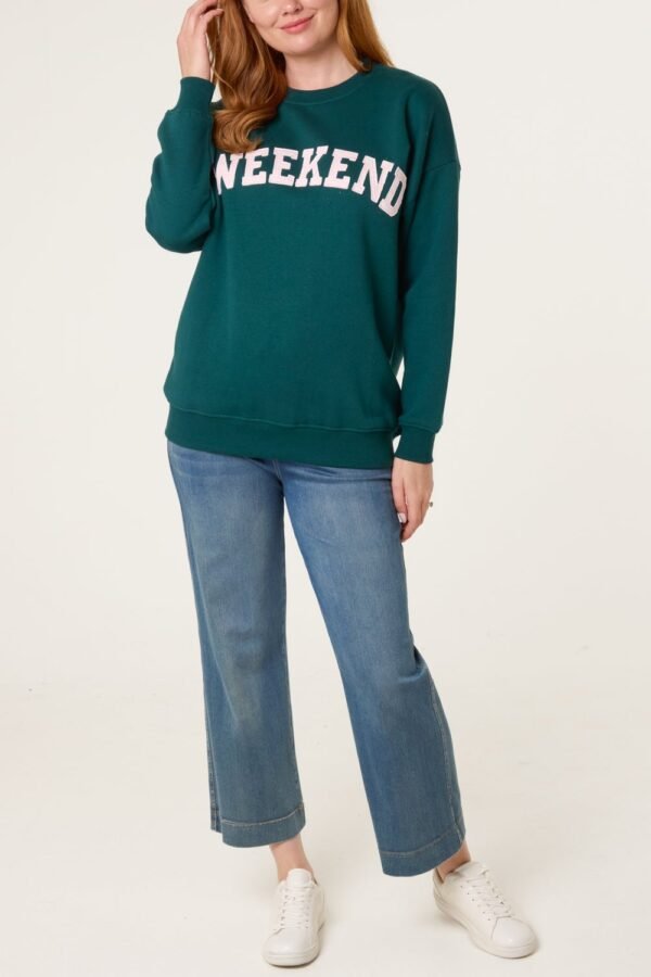 2026/08/1000472855.jpg Weekend Slogan Sweatshirt
