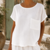 Crinkle Textured Pocket Top