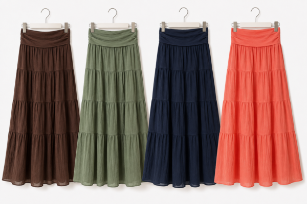 Cotton Tiered Maxi Skirt