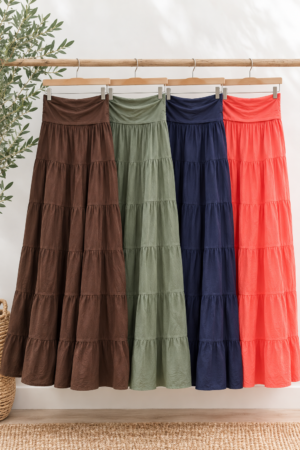 Cotton Tiered Maxi Skirt