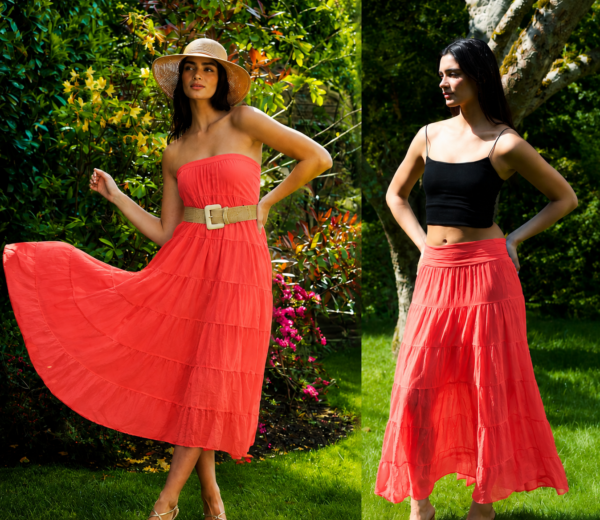 Cotton Tiered Maxi Skirt