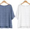 Washed Linen Back Detail Top