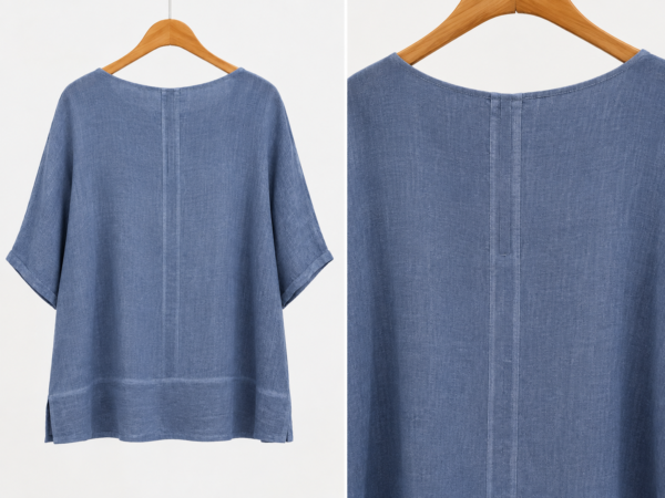 Washed Linen Back Detail Top