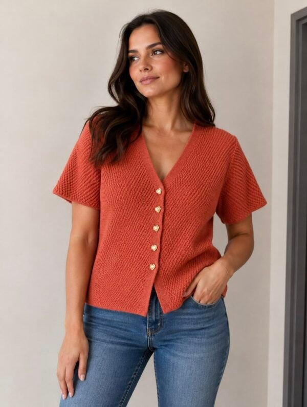 Button Through Peplum Top