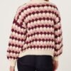 Pink & Burgundy Pattern Knit Cardigan