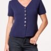 Button Through Peplum Top